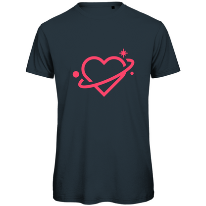 Mens Premium Bio T-Shirt -Herz Druck -