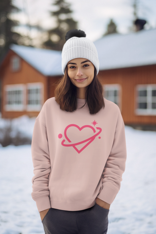 Damen Premium Bio Sweatshirt mit Herz