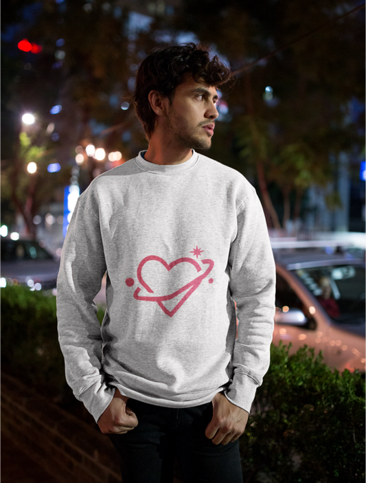 Herren Premium Bio Sweatshirt mit Herz Druck